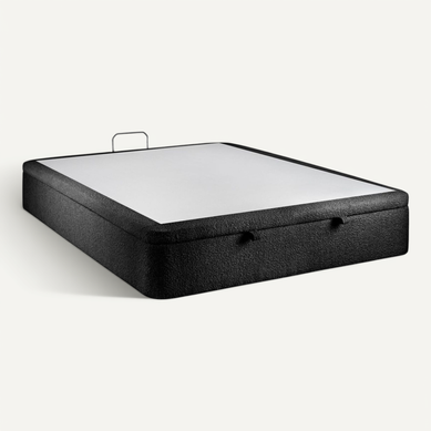 Sommier Coffre Bouclette Noir 180x200 H39cm