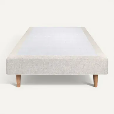 Sommier Tapissier Tissu Beige Clair 90x200 H35cm Sommier Tapissier Tissu Beige Clair 90x200 H35cm