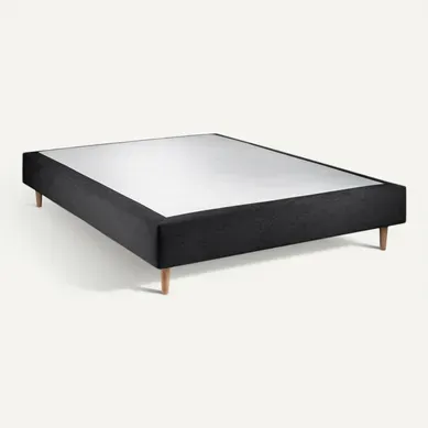 Sommier Tapissier Tissu Noir 140x200 H35cm Sommier Tapissier Tissu Noir 140x200 H35cm