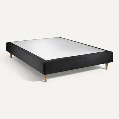 Sommier Tapissier Tissu Noir 140x190 H35cm Sommier Tapissier Tissu Noir 140x190 H35cm