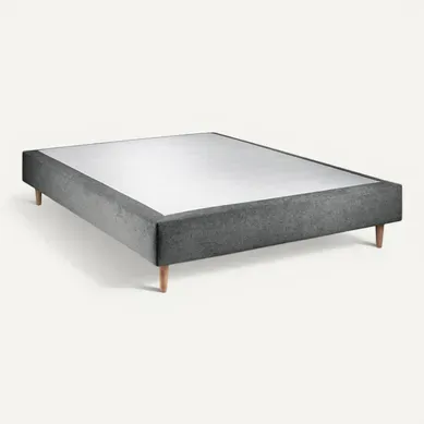 Sommier Tapissier Tissu Gris Anthracite 140x200 H35cm Sommier Tapissier Tissu Gris Anthracite 140x200 H35cm