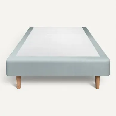 Sommier Tapissier Velours Gris Bleuté 90x200 H35cm Sommier Tapissier Velours Gris Bleuté 90x200 H35cm