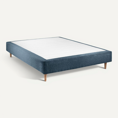 Sommier Tapissier Bouclette Bleu 160x200 H35cm Sommier Tapissier Bouclette Bleu 160x200 H35cm