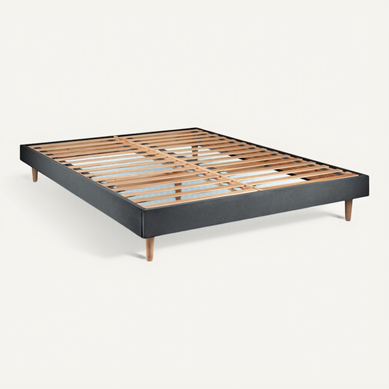 Sommier Kit Velours Gris Anthracite 140x200 H29cm