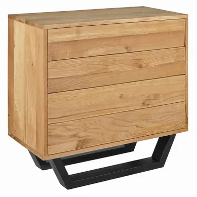 Commode En Bois De Chêne Massif Et Pieds En Métal Noir - Ottawa Commode En Bois De Chêne Massif Et Pieds En Métal Noir - Ottawa