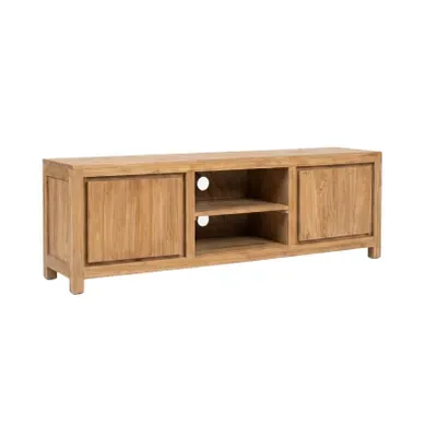 Meuble TV L. 160 Cm En Bois De Teck 2 Portes – Aphrodite Meuble TV L. 160 Cm En Bois De Teck 2 Portes – Aphrodite