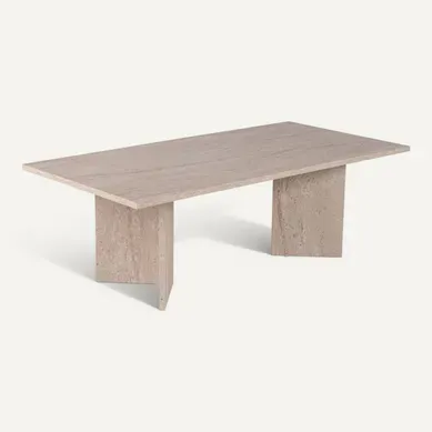 Topi - Table Basse Rectangulaire Effet Travertin 119x60cm