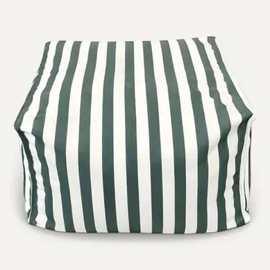 Positano - Pouf D’extérieur Rayé Vert En Tissu Déperlant - 55x65x35 Cm Positano - Pouf D’extérieur Rayé Vert En Tissu Déperlant - 55x65x35 Cm
