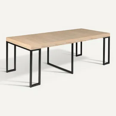 Vella - Table Console Extensible 8-10 Personnes Effet Bois 235cm Vella - Table Console Extensible 8-10 Personnes Effet Bois 235cm