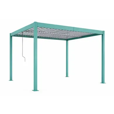 Corfu - Pergola Bioclimatique 4x3m Structure Aluminium Lames Orientables Verte Corfu - Pergola Bioclimatique 4x3m Structure Aluminium Lames Orientables Verte