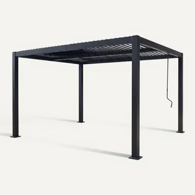 Rhodes - Pergola Bioclimatique 4x3m Structure Et Lames Orientables En Aluminium Noir Rhodes - Pergola Bioclimatique 4x3m Structure Et Lames Orientables En Aluminium Noir