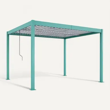 Rhodes - Pergola Bioclimatique 4x3m Structure Et Lames Orientables En Aluminium Vert Rhodes - Pergola Bioclimatique 4x3m Structure Et Lames Orientables En Aluminium Vert