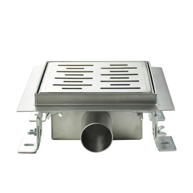 Caniveau Douche Carré Motif Strié 12 X 12 Cm Anti-odeurs, Débit 36l/min, Haut. Réglable -fizeo Caniveau Douche Carré Motif Strié 12 X 12 Cm Anti-odeurs, Débit 36l/min, Haut. Réglable -fizeo