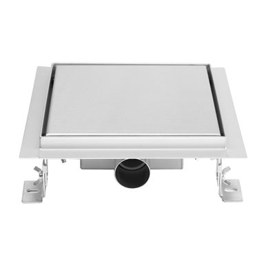Caniveau Douche Carré Inox 12 X 12 Cm Siphon Anti-odeurs, Débit 36l/min, Haut. Réglable -cara Caniveau Douche Carré Inox 12 X 12 Cm Siphon Anti-odeurs, Débit 36l/min, Haut. Réglable -cara