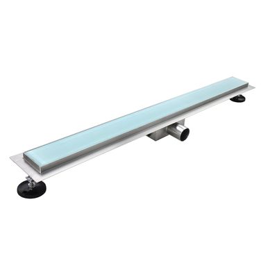 Caniveau De Douche L.50 Cm Verre Blanc Et Inox, Siphon Anti-odeurs, Drainage Performant -hidy Caniveau De Douche L.50 Cm Verre Blanc Et Inox, Siphon Anti-odeurs, Drainage Performant -hidy