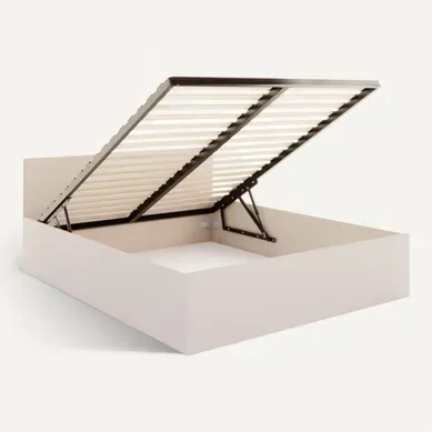 Lit Coffre 120 X 190 Cm Panama - Coffre De 430 Litres - Sommier Inclus - Cachemire Lit Coffre 120 X 190 Cm Panama - Coffre De 430 Litres - Sommier Inclus - Cachemire