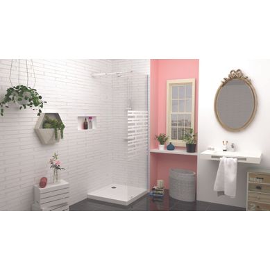 Receveur De Douche Meri - Picots Antidérapants - 90x90x6,5cm - Grès - Blanc Receveur De Douche Meri - Picots Antidérapants - 90x90x6,5cm - Grès - Blanc