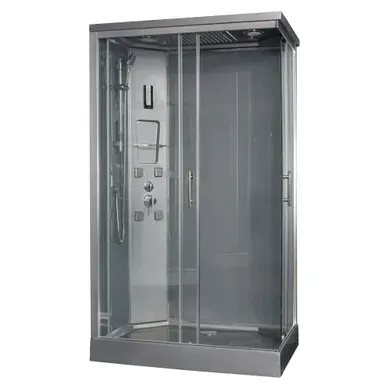 Cabine De Douche Hydromassante Sery - Porte Coulissante - Chromé - 120x80cm Cabine De Douche Hydromassante Sery - Porte Coulissante - Chromé - 120x80cm