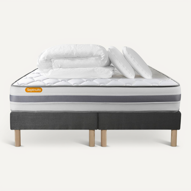 Ensemble Matelas 160x200 + Double Sommiers Gris 80x200 Memo Spring Ressorts Ensachés 3 Zones Maxi ép Ensemble Matelas 160x200 + Double Sommiers Gris 80x200 Memo Spring Ressorts Ensachés 3 Zones Maxi ép