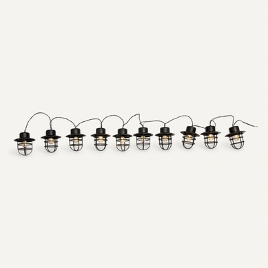 Guirlande Style Industriel 10 Ampoules Detroit Noir Acier 4m Guirlande Style Industriel 10 Ampoules Detroit Noir Acier 4m
