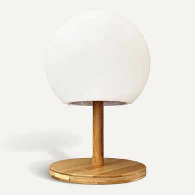 Lampe De Table LED Sans Fil En Bambou, Tige Extensible, 28 Cm