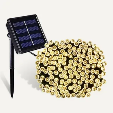 Guirlande Solaire 200 LED 16,9 M - Blanc Chaud, Ip44, 8 Modes Guirlande Solaire 200 LED 16,9 M - Blanc Chaud, Ip44, 8 Modes