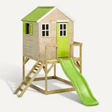 Maisonnette Enfant Extérieur En Bois Tinni Avec Plateforme Et Toboggan Maisonnette Enfant Extérieur En Bois Tinni Avec Plateforme Et Toboggan