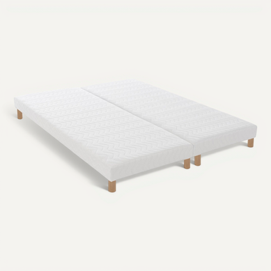 Sommier Tapissier à Lattes Blanc avec jeux de 8 pieds - 160x200 cm (2x80x200) Sommier Tapissier à Lattes Blanc avec jeux de 8 pieds - 160x200 cm (2x80x200)