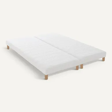 Sommier tapissier à Lattes en Bois Massif avec Pieds - 160x200 cm (2x80x200 cm) Sommier tapissier à Lattes en Bois Massif avec Pieds - 160x200 cm (2x80x200 cm)