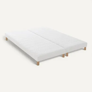 Sommier tapissier à Lattes en Bois Massif avec Pieds - 2x90x200 cm Sommier tapissier à Lattes en Bois Massif avec Pieds - 2x90x200 cm