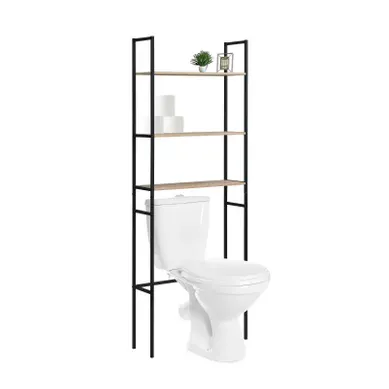 Meuble WC Pont De Rangement Étagère WC Bois Et Métal Sao Meuble WC Pont De Rangement Étagère WC Bois Et Métal Sao
