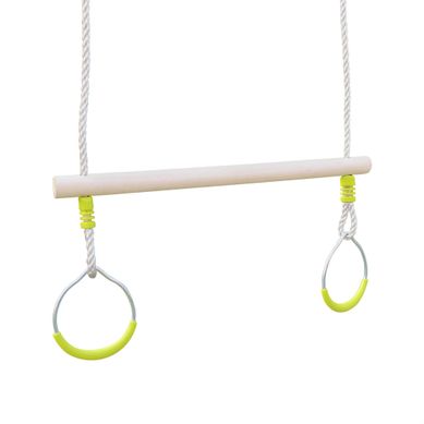 Trapèze Bois Avec Paire D’anneaux Métal Pour Portique De 2 à 2.5m. Agrès Balançoire. Accessoire