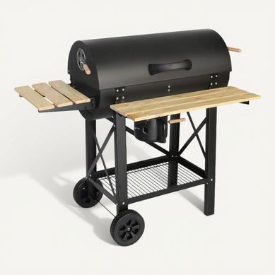 Barbecue Américain Charbon De Bois - Serge Noir - Smoker Américain Avec Aérateurs. Récupérateur De Barbecue Américain Charbon De Bois - Serge Noir - Smoker Américain Avec Aérateurs. Récupérateur De