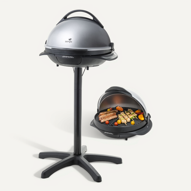 Barbecue électrique – Format 2-en-1 sur pieds ou de table – Thermostat réglable Barbecue électrique – Format 2-en-1 sur pieds ou de table – Thermostat réglable