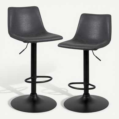 Lot De 2 Tabourets De Bar Industriels Helio Réglables Pivotants Effet Vintage Lot De 2 Tabourets De Bar Industriels Helio Réglables Pivotants Effet Vintage