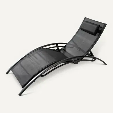 Limea - Lot De 2 Transats Ajustables Noirs Avec Coussin