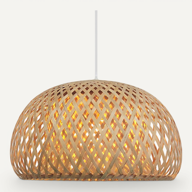 Suspension Nature Bambou Tressé Forme Cloche Naxos 29cm Suspension Nature Bambou Tressé Forme Cloche Naxos 29cm