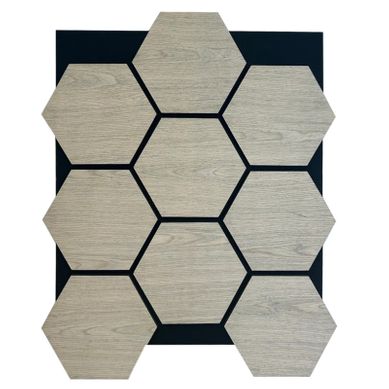 Lot De 4 Panneaux Muraux Hexagonaux – Finition Chêne Blanc