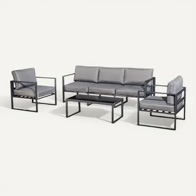 Memphis, Salon De Jardin En Aluminium Gris