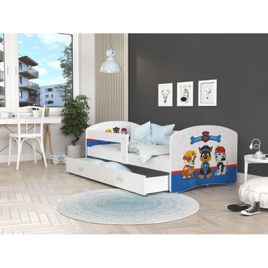 Lit Enfant Happy 80x160 Cm Pat Patrouille - Avec Sommiers, Tiroir Et Matelas Mousse - Blanc Lit Enfant Happy 80x160 Cm Pat Patrouille - Avec Sommiers, Tiroir Et Matelas Mousse - Blanc