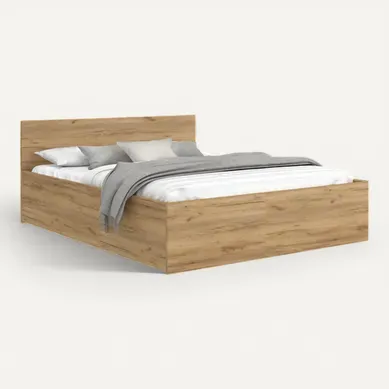 Lit Coffre 160 X 200 Cm Panama - Coffre De 890 Litres - Sommier Inclus - Chêne Lit Coffre 160 X 200 Cm Panama - Coffre De 890 Litres - Sommier Inclus - Chêne
