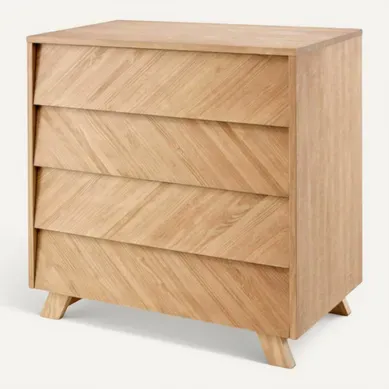 Commode 4 Tiroirs Kyoto Bois Naturel Commode 4 Tiroirs Kyoto Bois Naturel