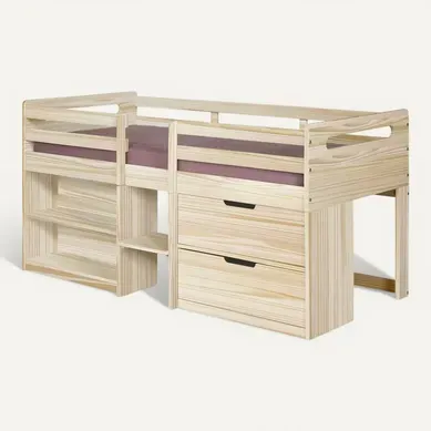 Lit Mi-hauteur Combiné Hoby   Bois 90x190 Cm
