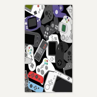 Tapis Enfant Gamer Noir - 80x150cm Tapis Enfant Gamer Noir - 80x150cm