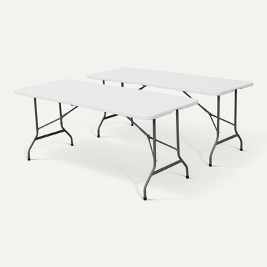 Lot De 2 Tables De Réception. Pliables 180cm. Table Pliante Avec Poignée De Transport. Table De Lot De 2 Tables De Réception. Pliables 180cm. Table Pliante Avec Poignée De Transport. Table De