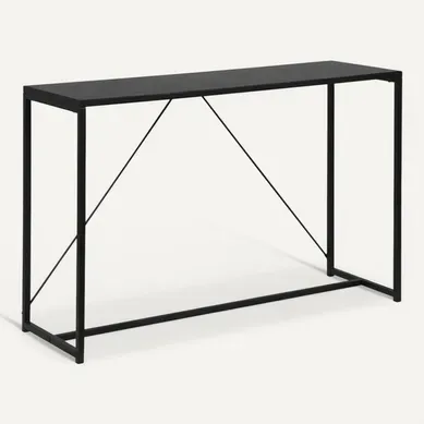 Console En Métal Noir 120 X 39 X 79cm - Industrielle - 1 Barre De Renfort Console En Métal Noir 120 X 39 X 79cm - Industrielle - 1 Barre De Renfort
