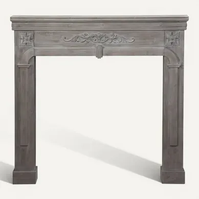 Manteau De Cheminée - Romance - Décor Bois Gris Cérusé Manteau De Cheminée - Romance - Décor Bois Gris Cérusé
