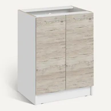 Meuble Bas De Cuisine Eco Noyer Blanchi 2 Portes L 60 Cm