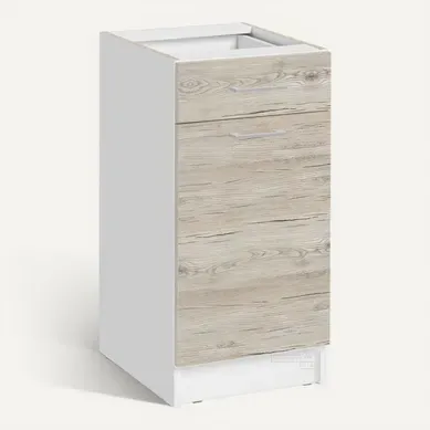 Meuble Bas De Cuisine Eco Noyer Blanchi 1 Porte 1 Tiroir L 40 Cm