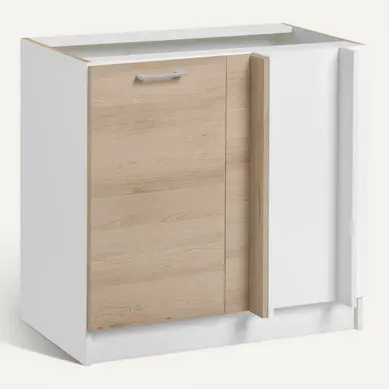 Meuble D'angle Bas Eco Chene Naturel 1 Porte L 105 Cm